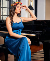 Cowl Neck Satin Maxi Dress